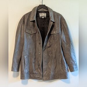 Walter Baker Gray Leather Jacket Coat Women's Medium Excel Used Cond Winter Fall